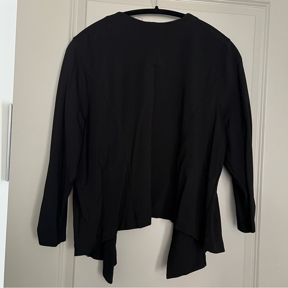 Reitmans Signature Black Cardigan rouched 3/4 sleeves open front sz 2X - Picture 7 of 7
